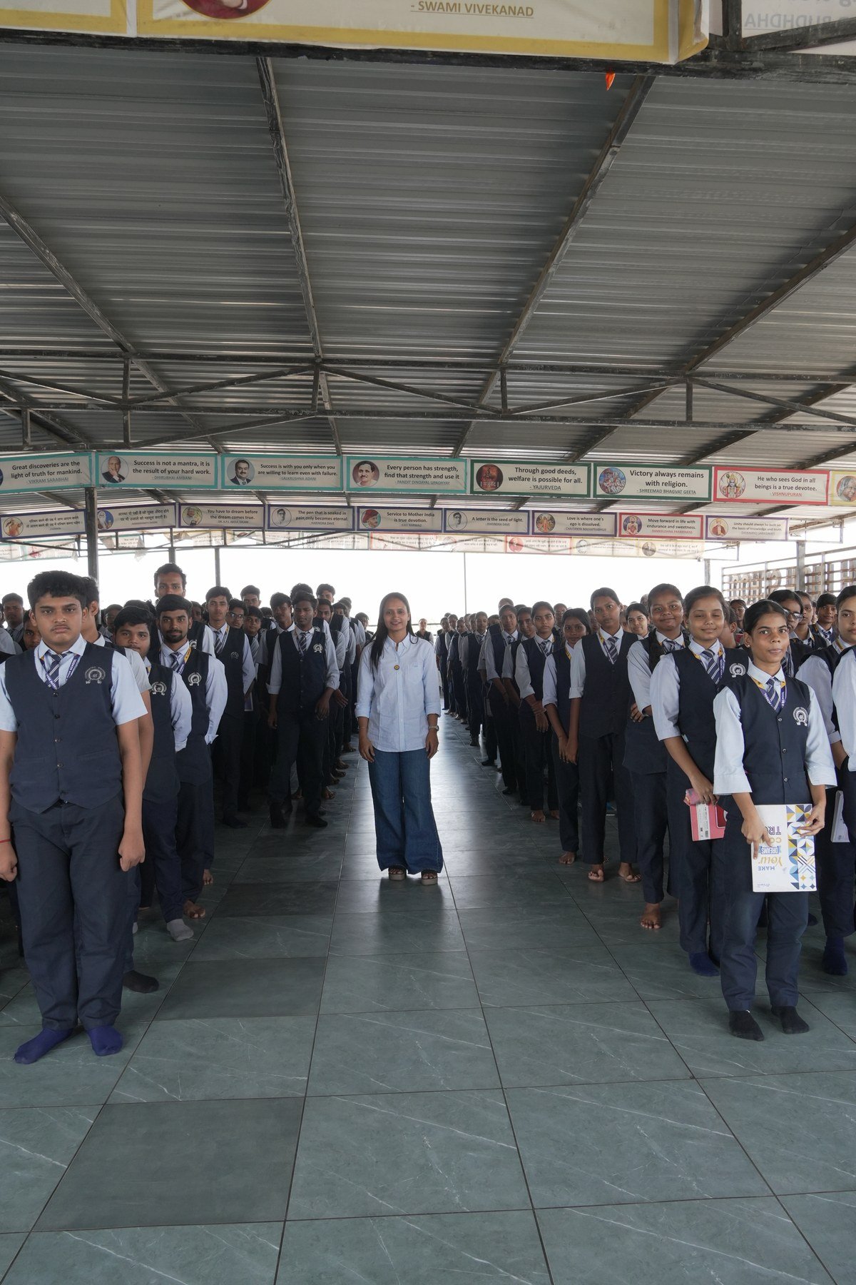 About Pragna with students at a school mindset workshop